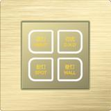 KF-AD1-UA keffey aluminum wire drawing become warped board switch shallow champagne gold